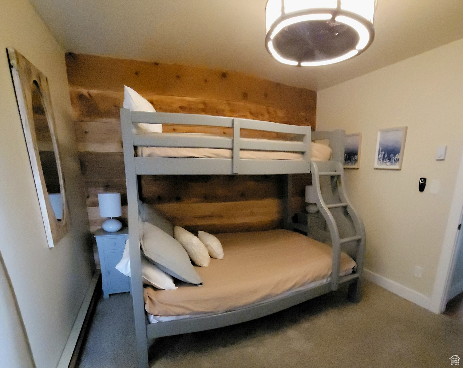 Bedroom with carpet flooring