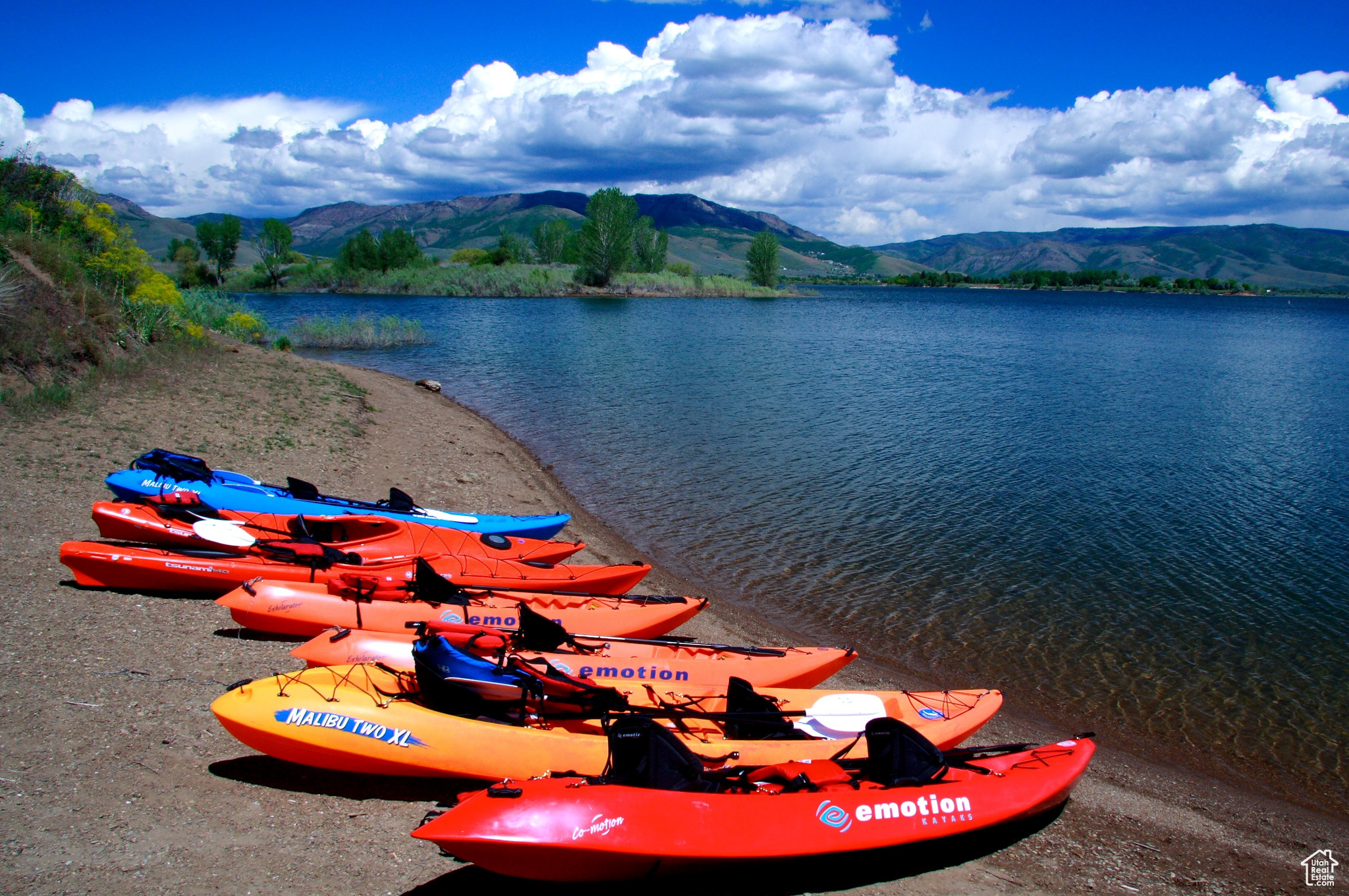 Kayaking and Water view featuring a mountain view