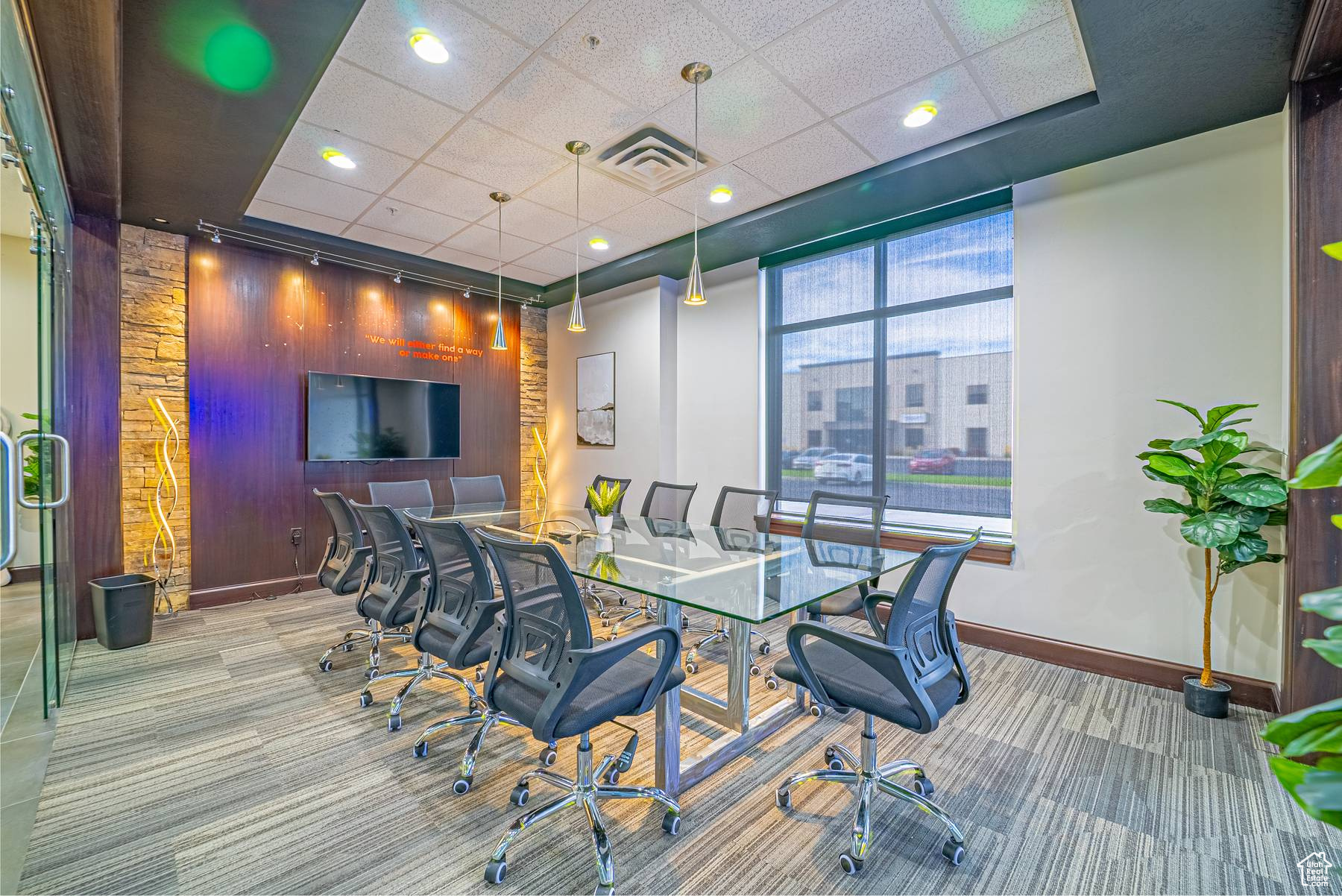 Interior space featuring a paneled ceiling