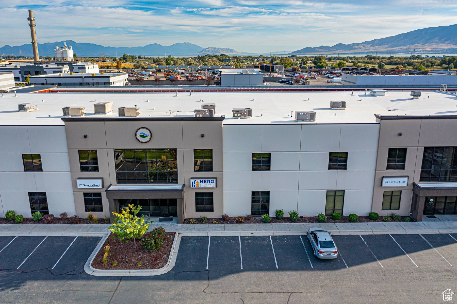 View of building exterior featuring a mountain view