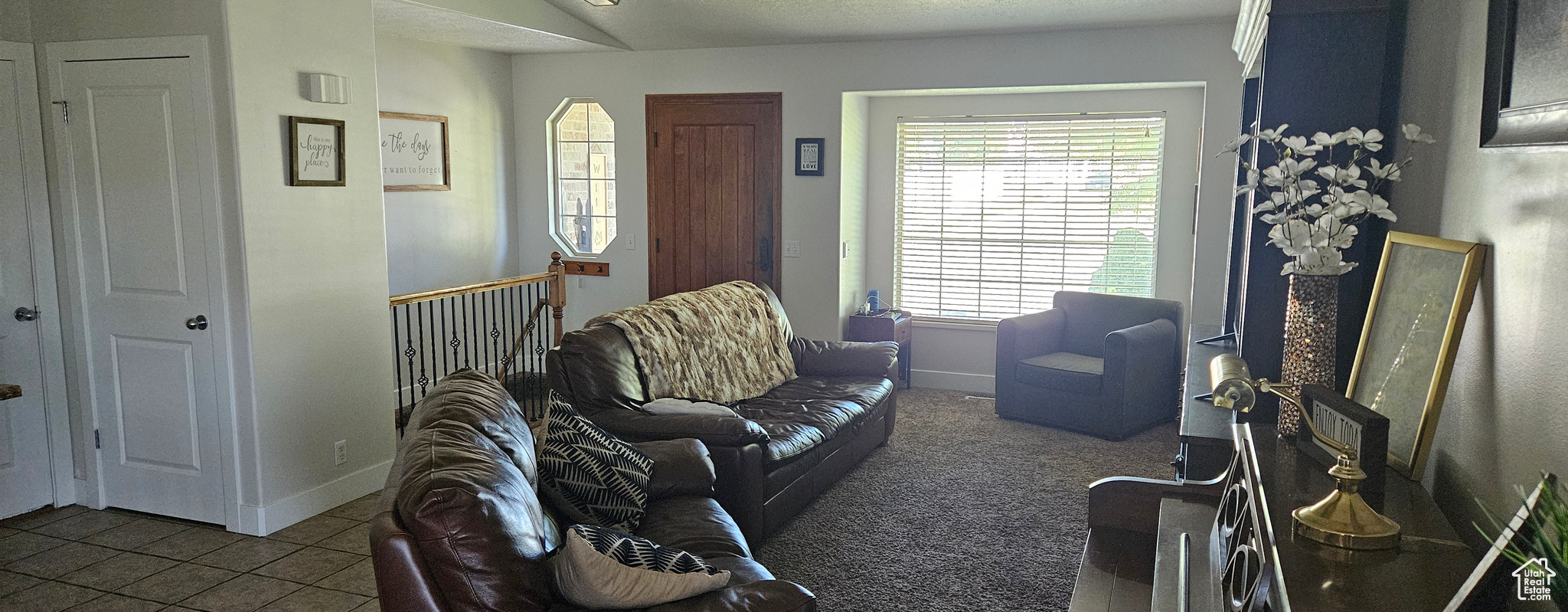 View of carpeted living room