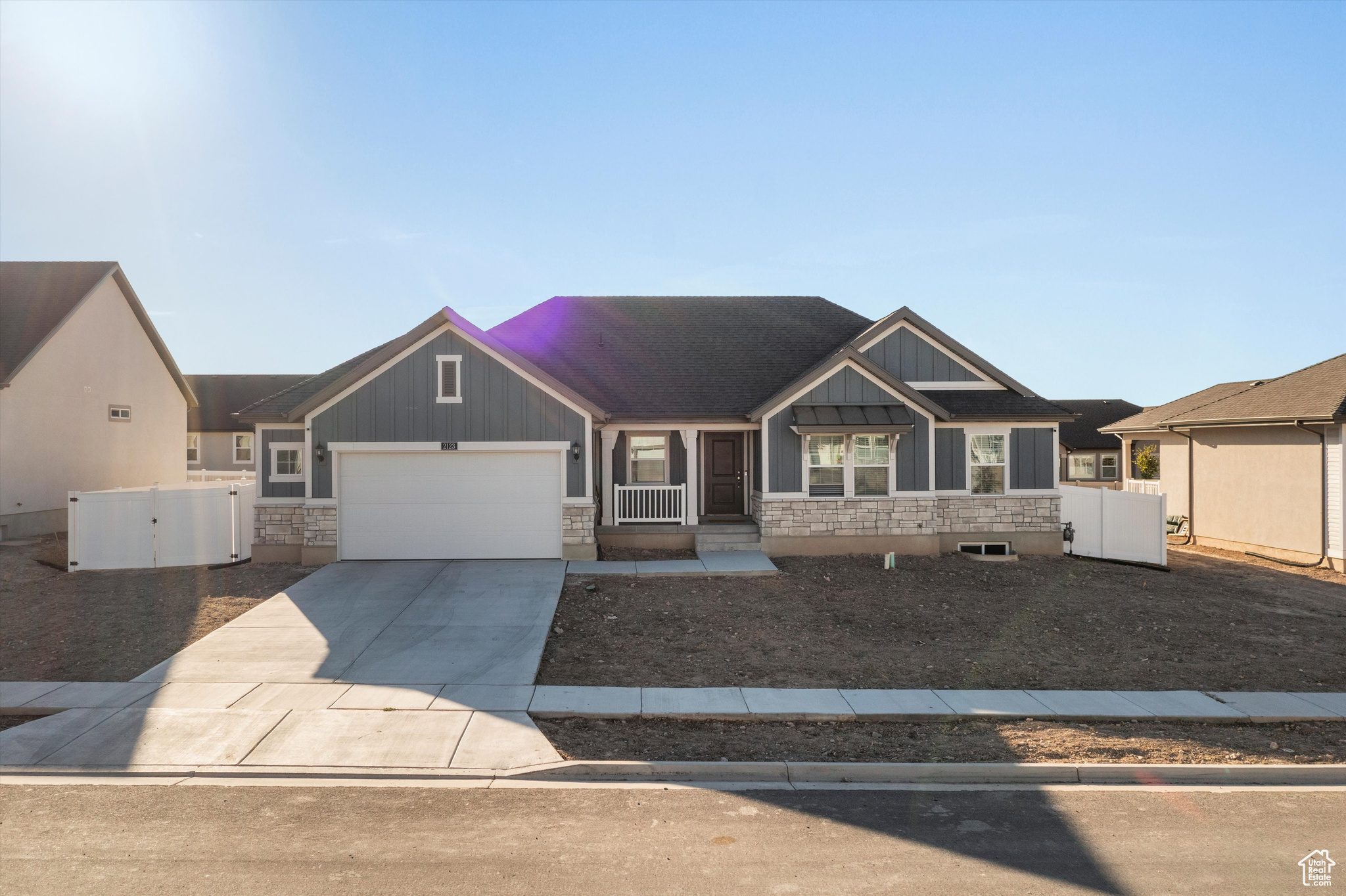 Craftsman-style home with a garage