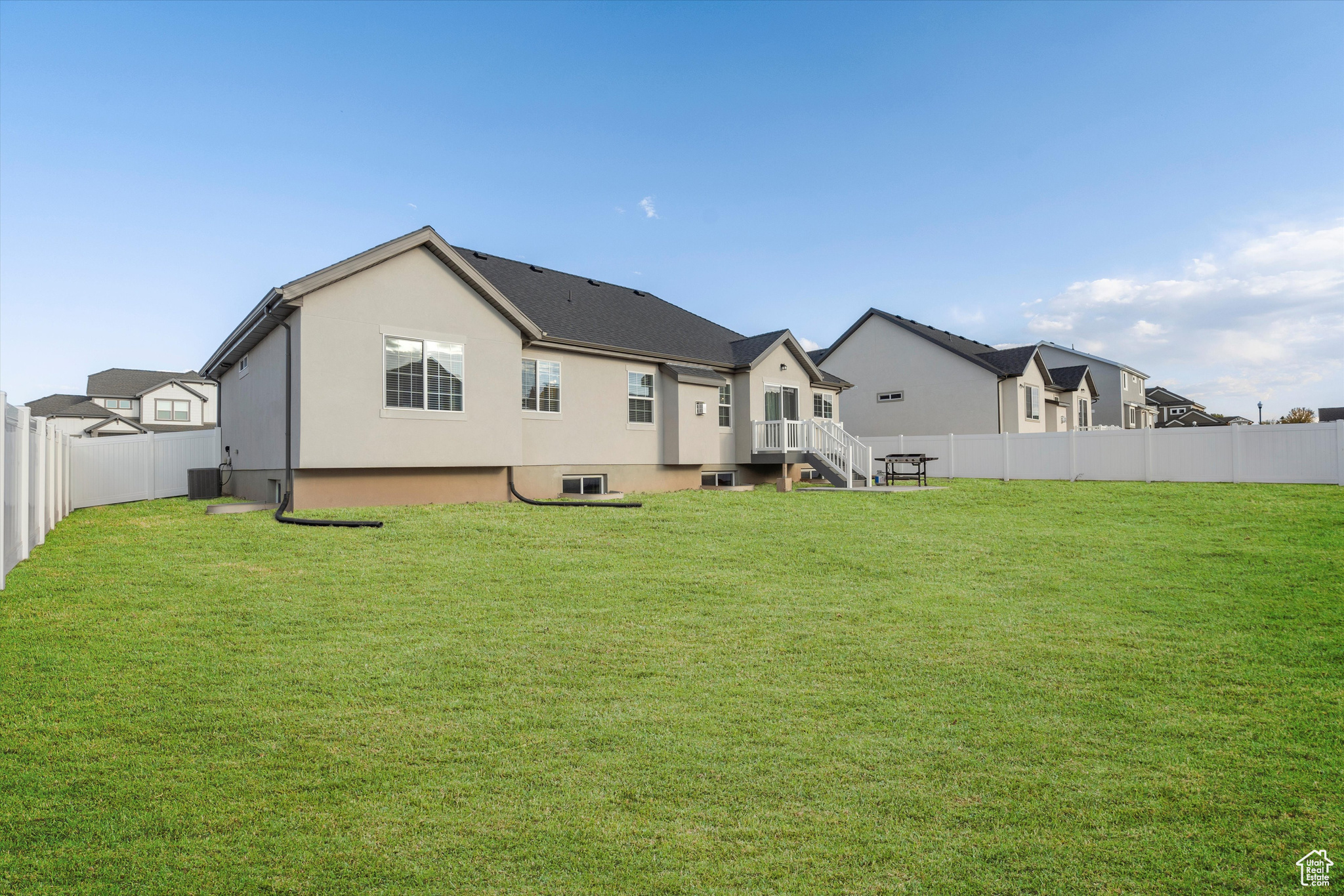 Rear view of house with photoshopped lawn