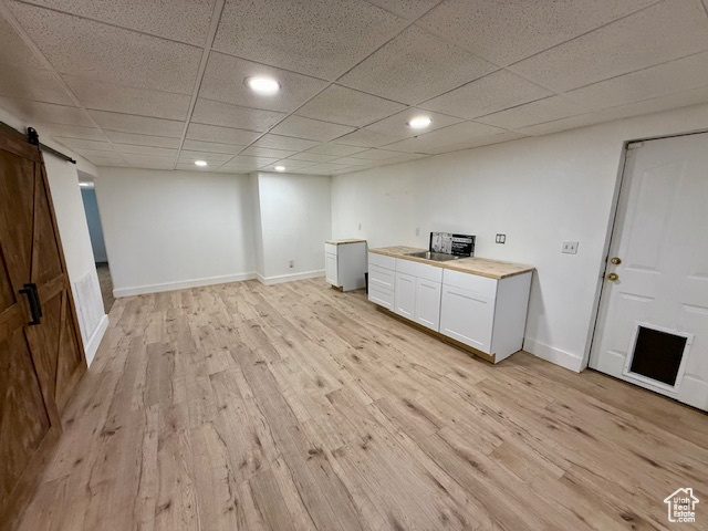 New basement kitchen with disposal. Hookups for a range, microwave, and refrigerator.