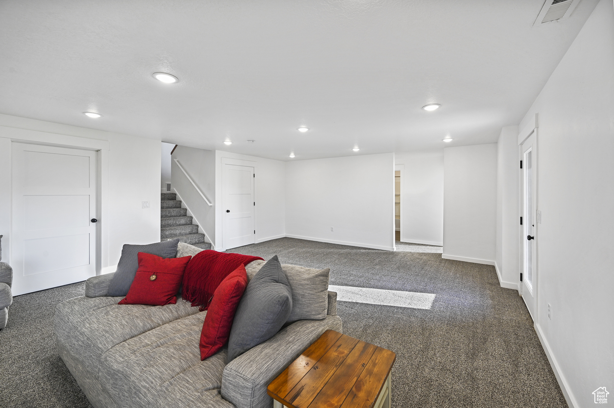 View of carpeted living room