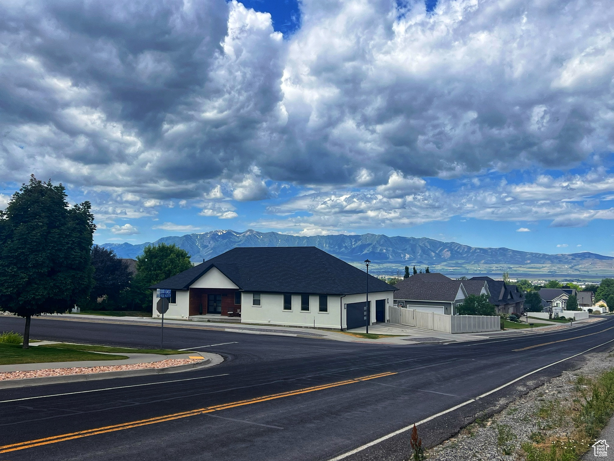 View of road with a mountain view