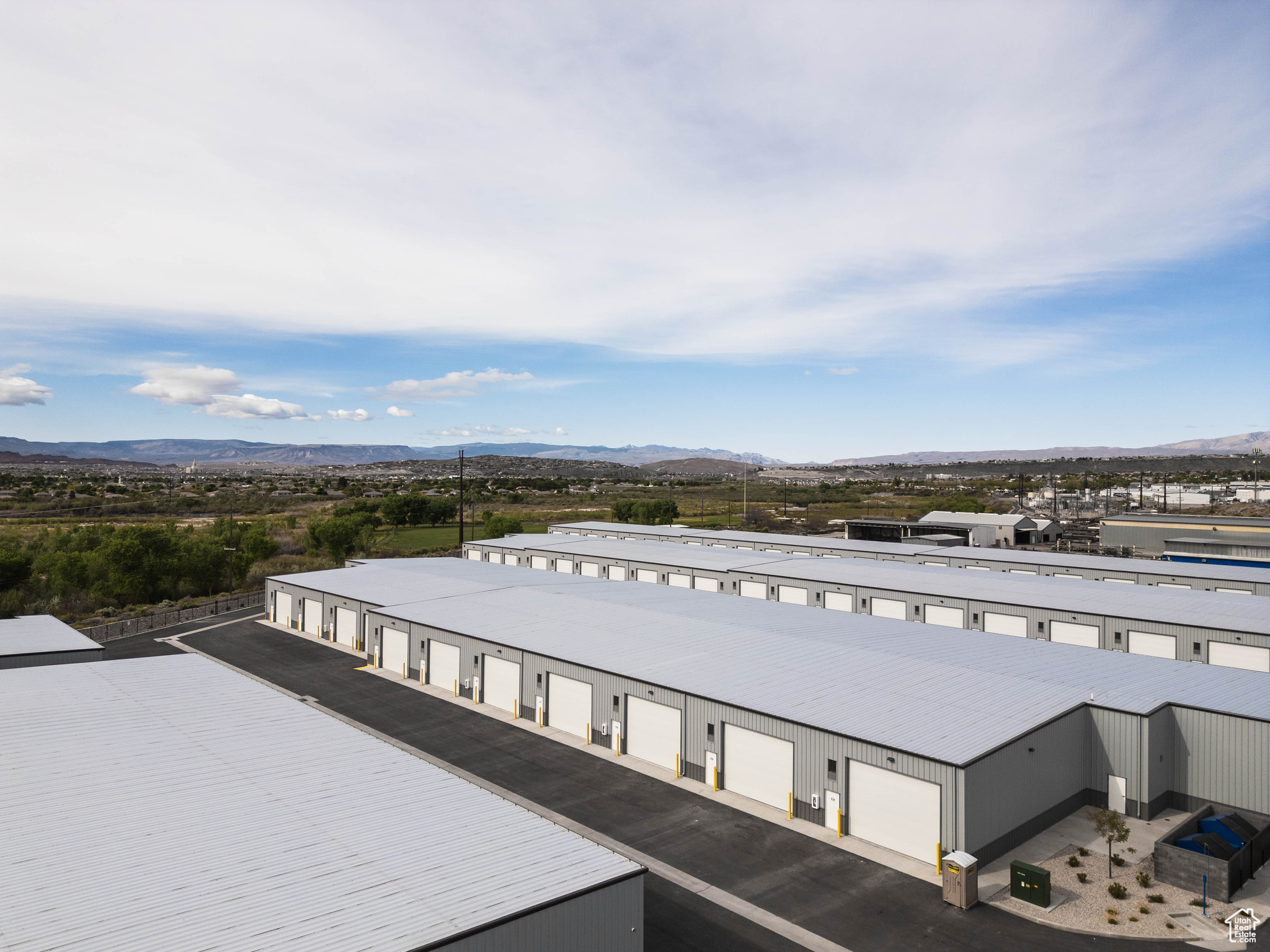 Drone / aerial view with a mountain view