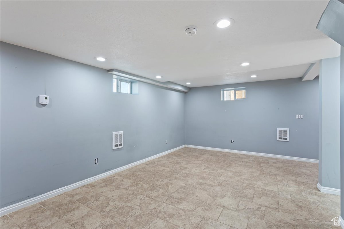 Basement with a wealth of natural light