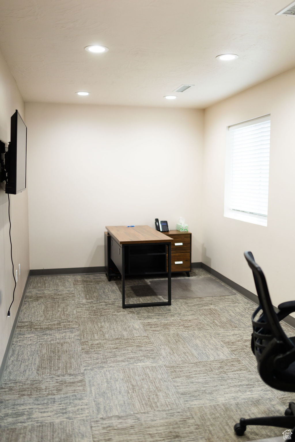 View of carpeted office space