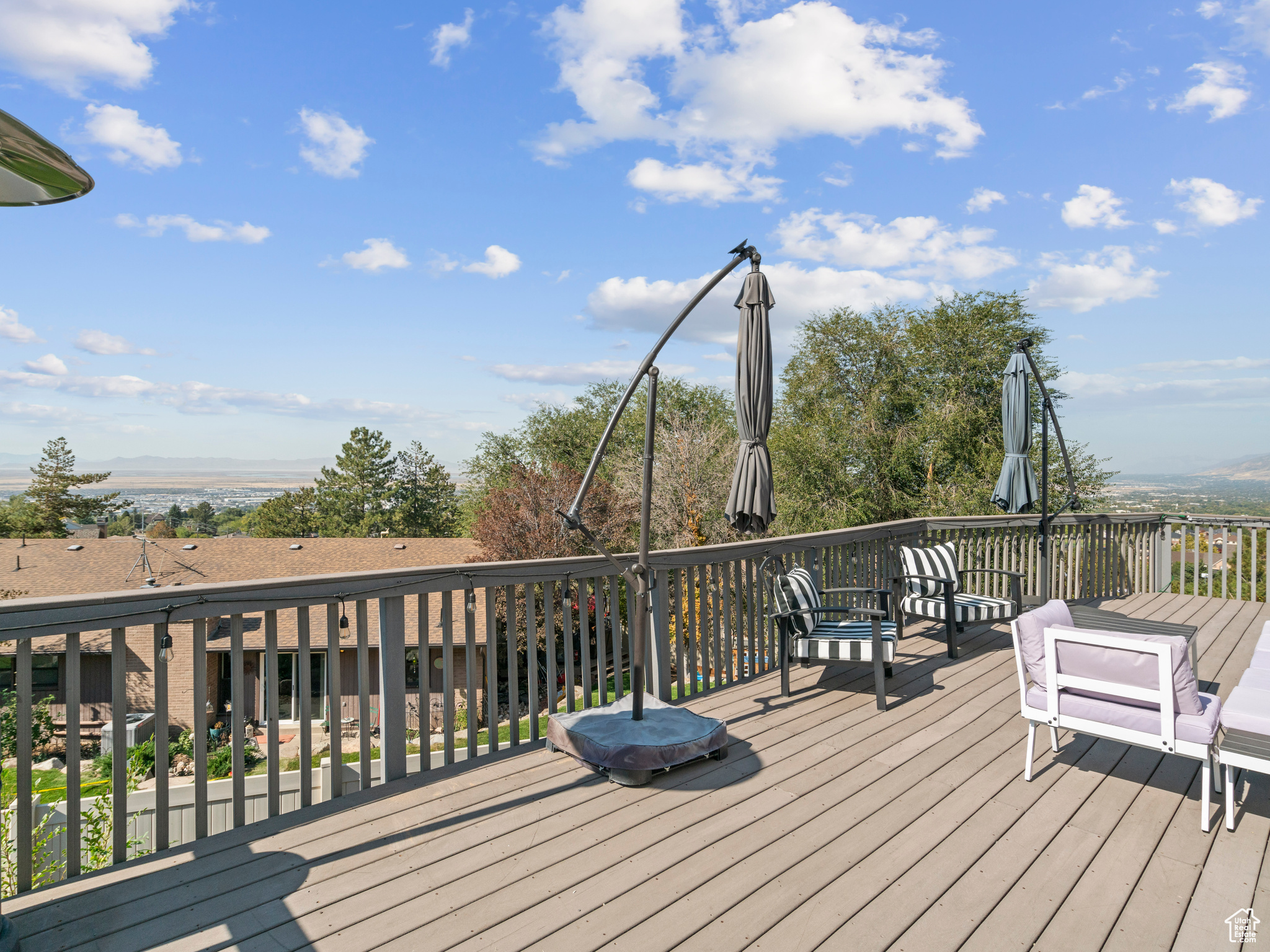 View of deck with views of the valley