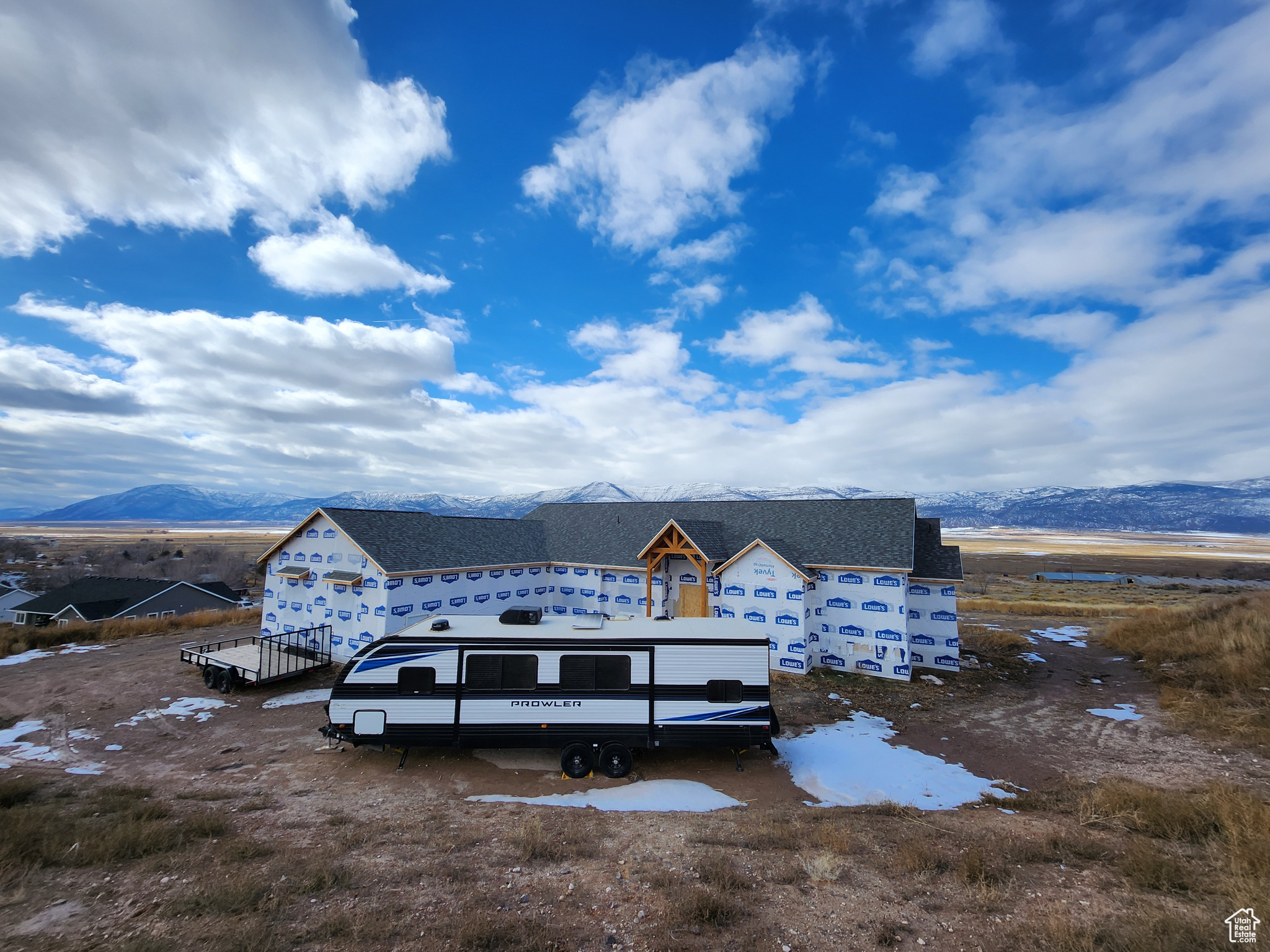 Exterior space with a mountain view