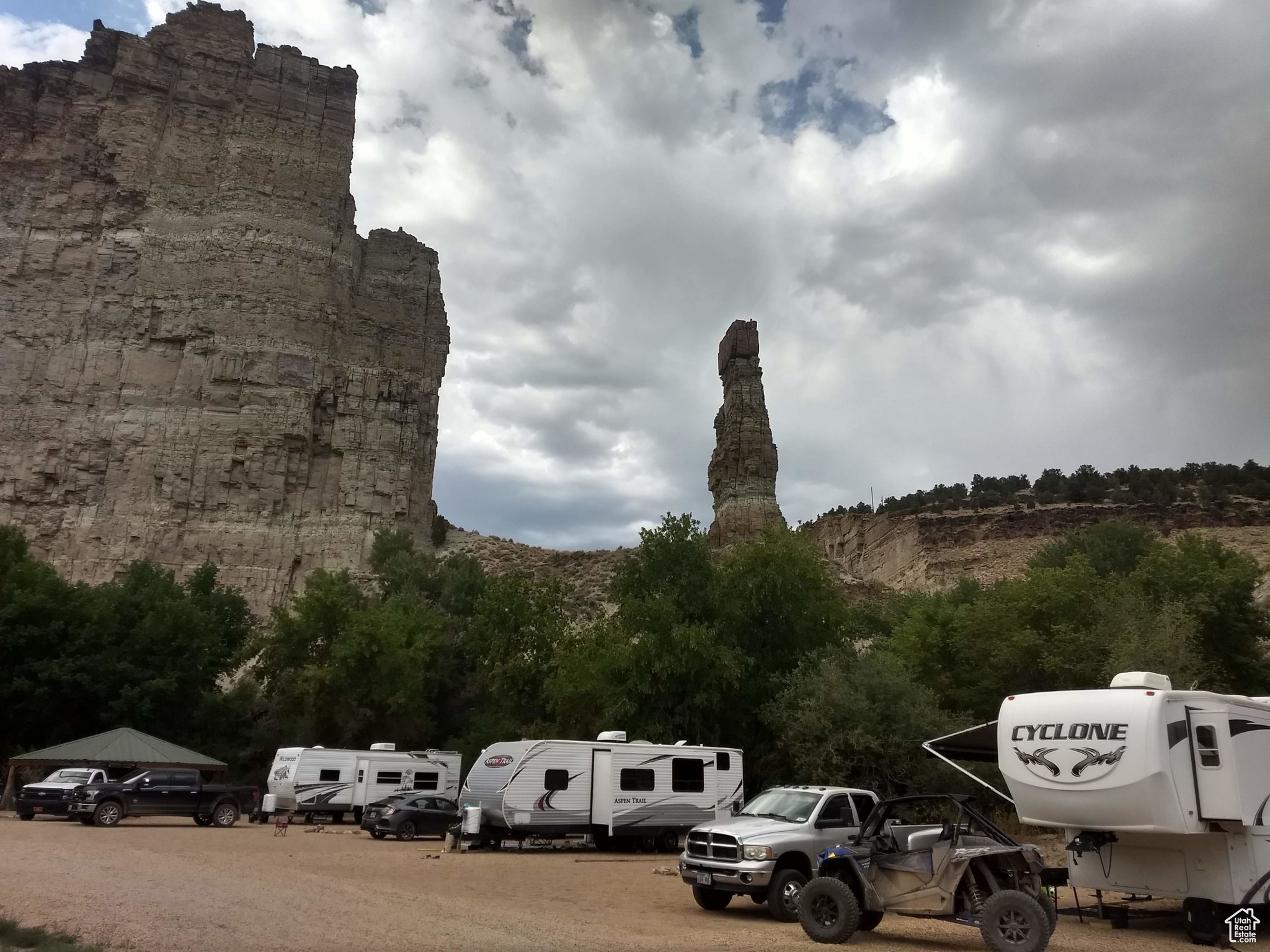 View of vehicle parking featuring a mountain view