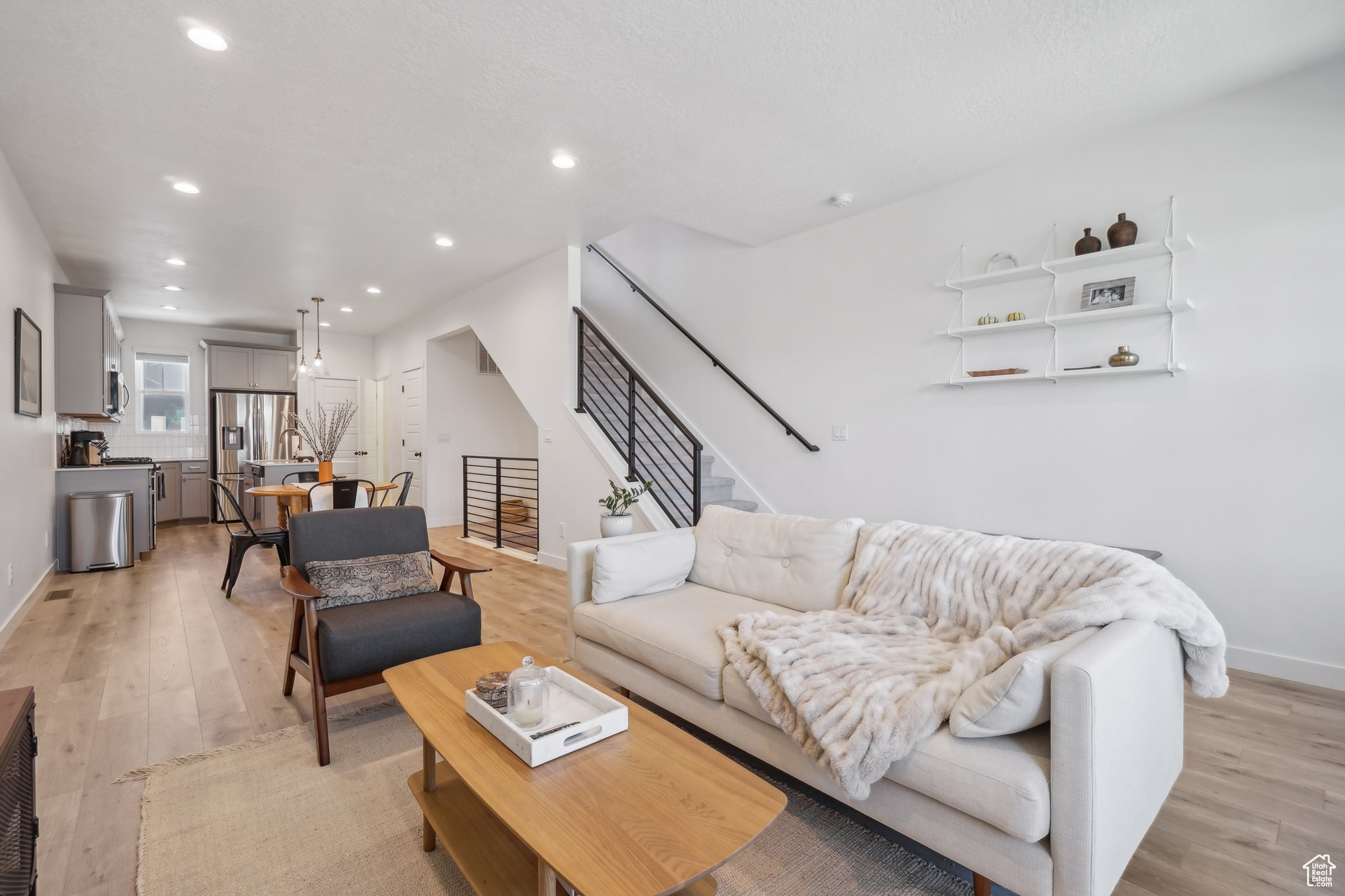 Living room featuring light hardwood / wood-style floors