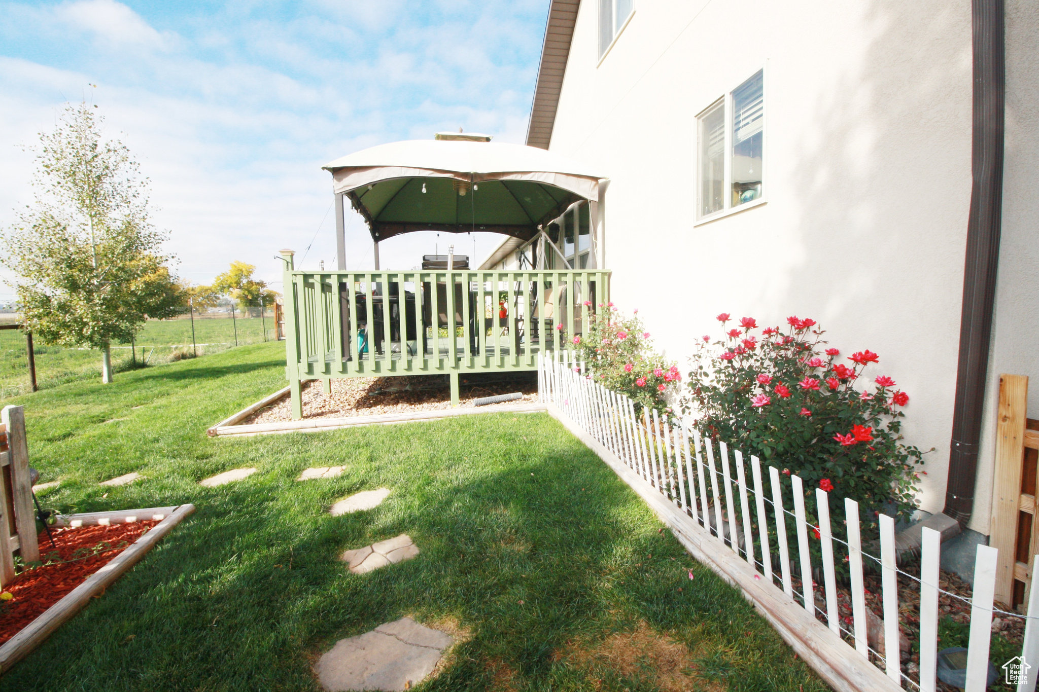 View of yard with a gazebo