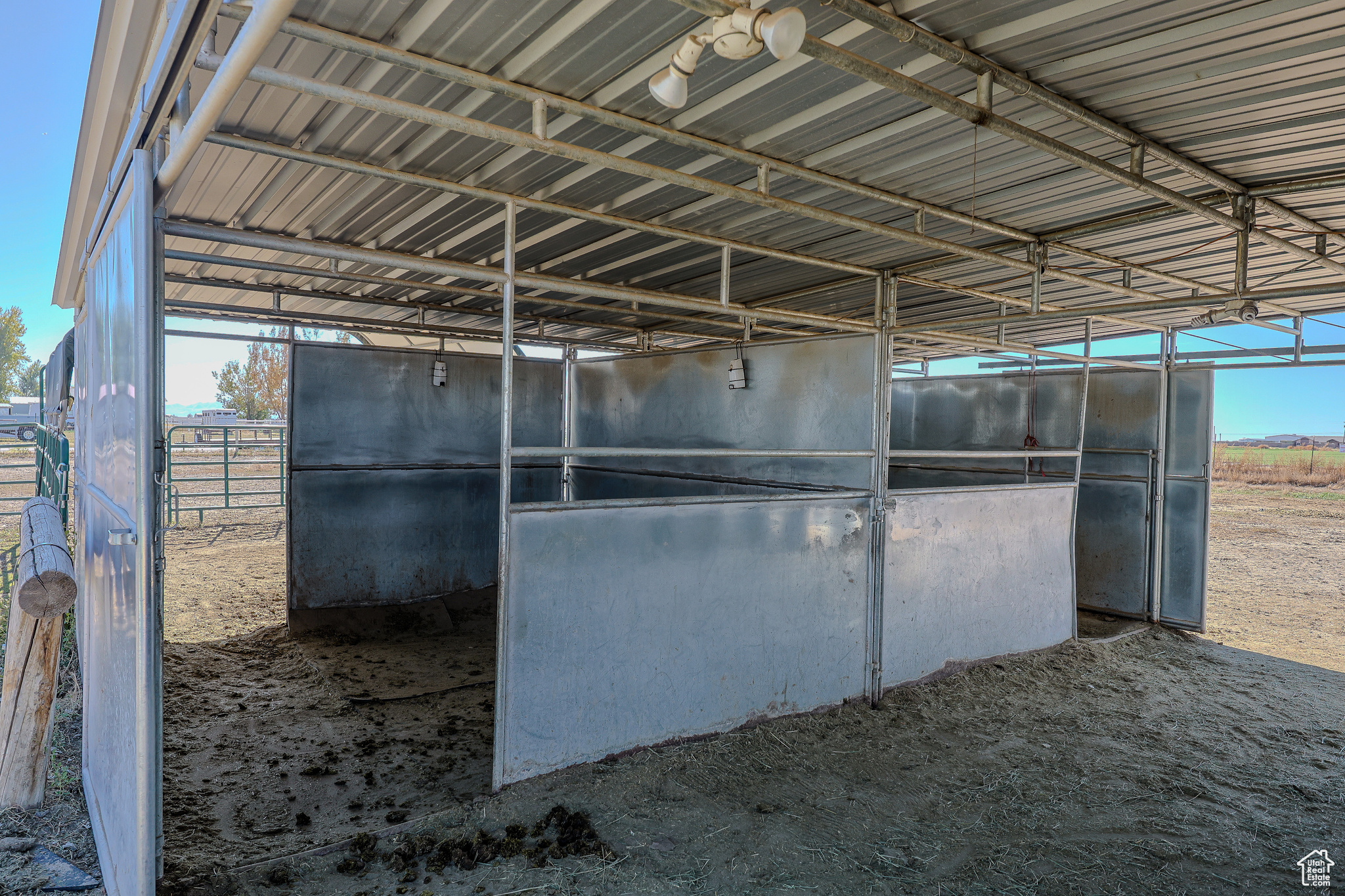 View of horse barn