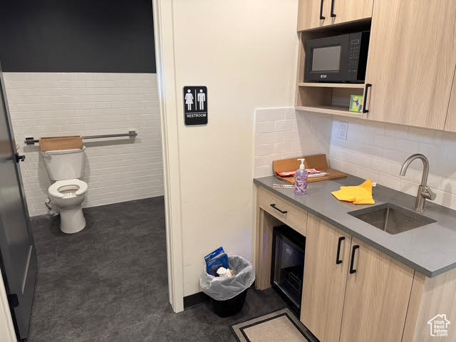 Break area and bathroom