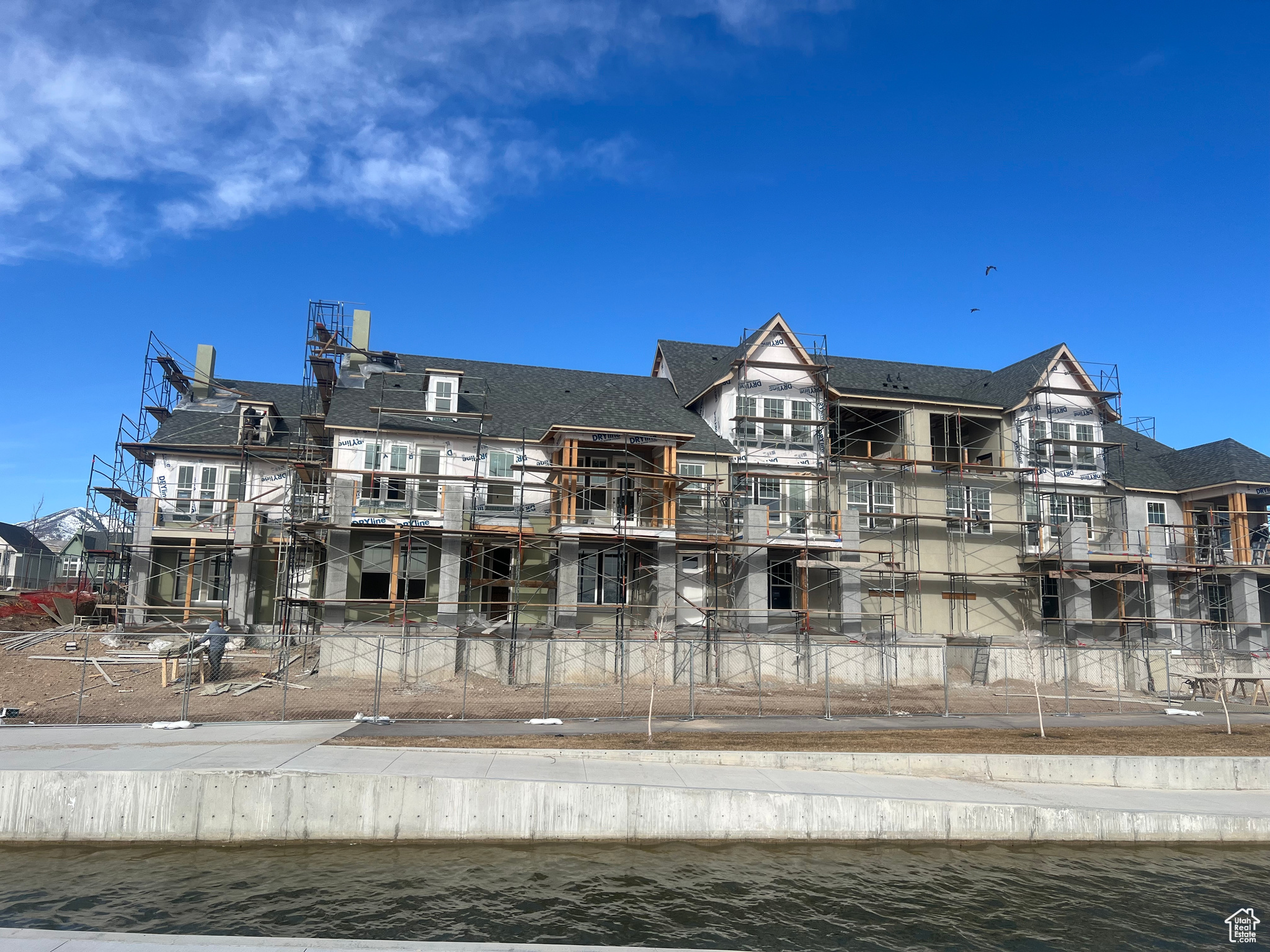 View of building exterior with a water view