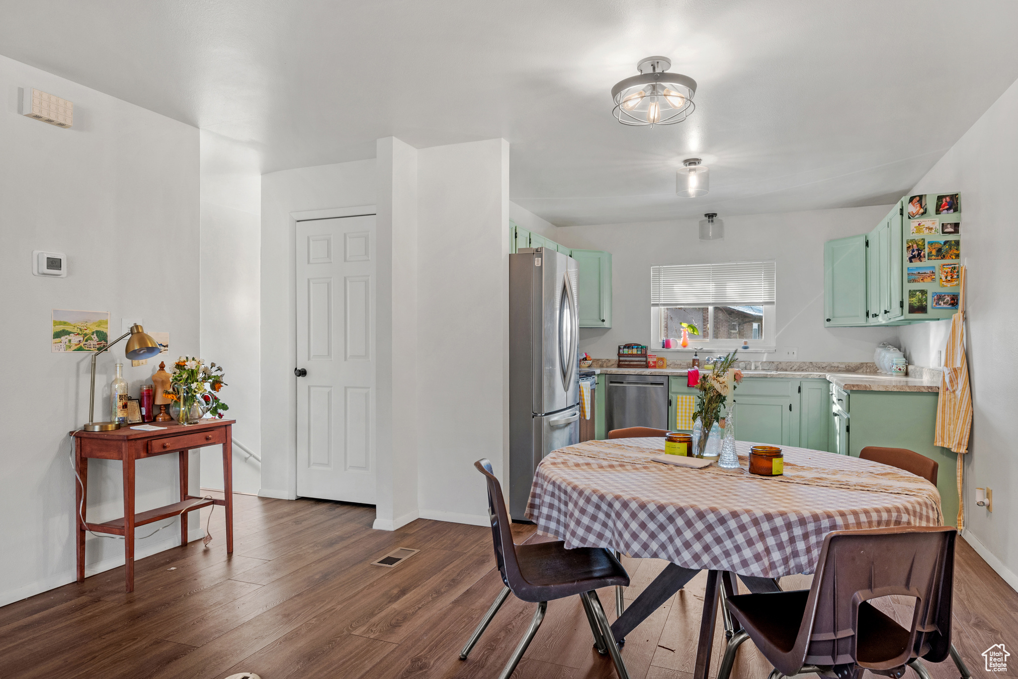 Dining space featuring dark hardwood / wood-style floors