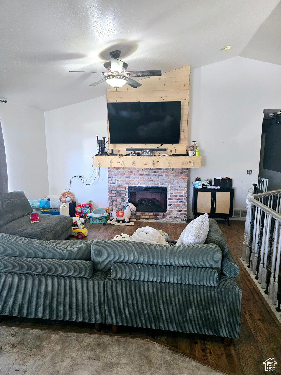 Living Room w/ built in electric fireplace