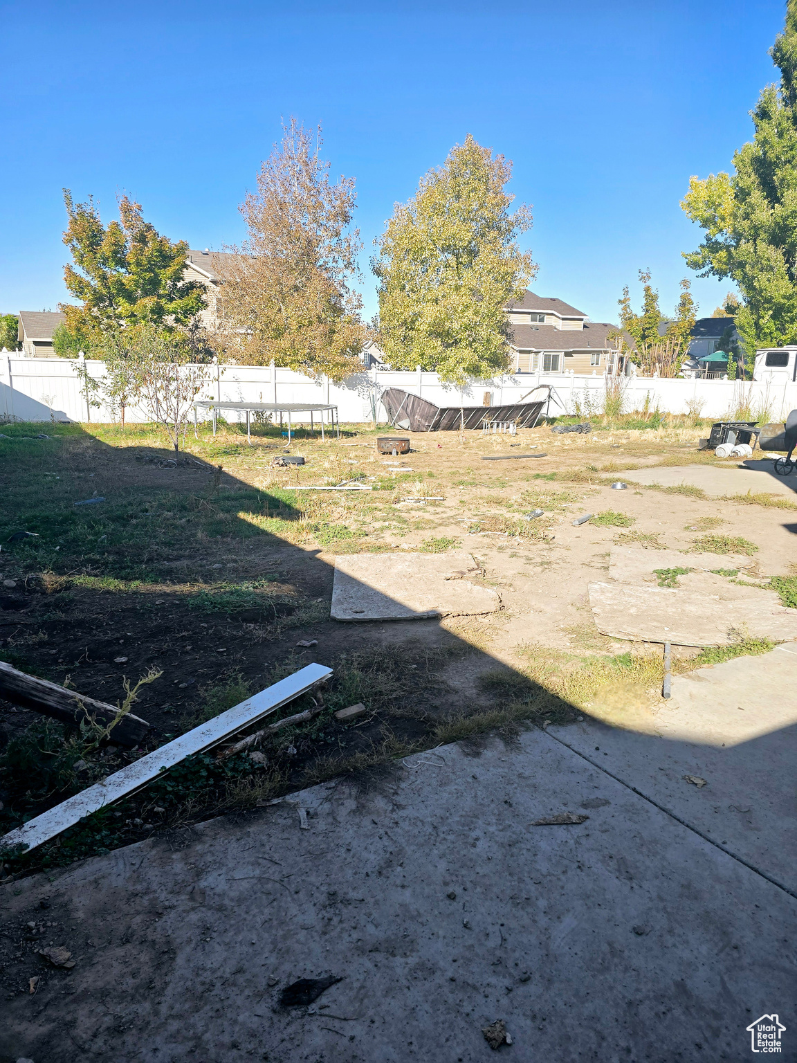 Fully fenced backyard