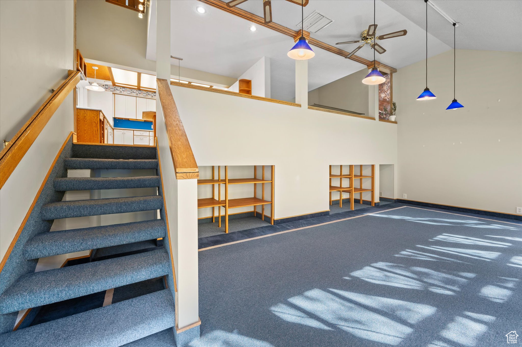 Stairs from Family room to Kitchen