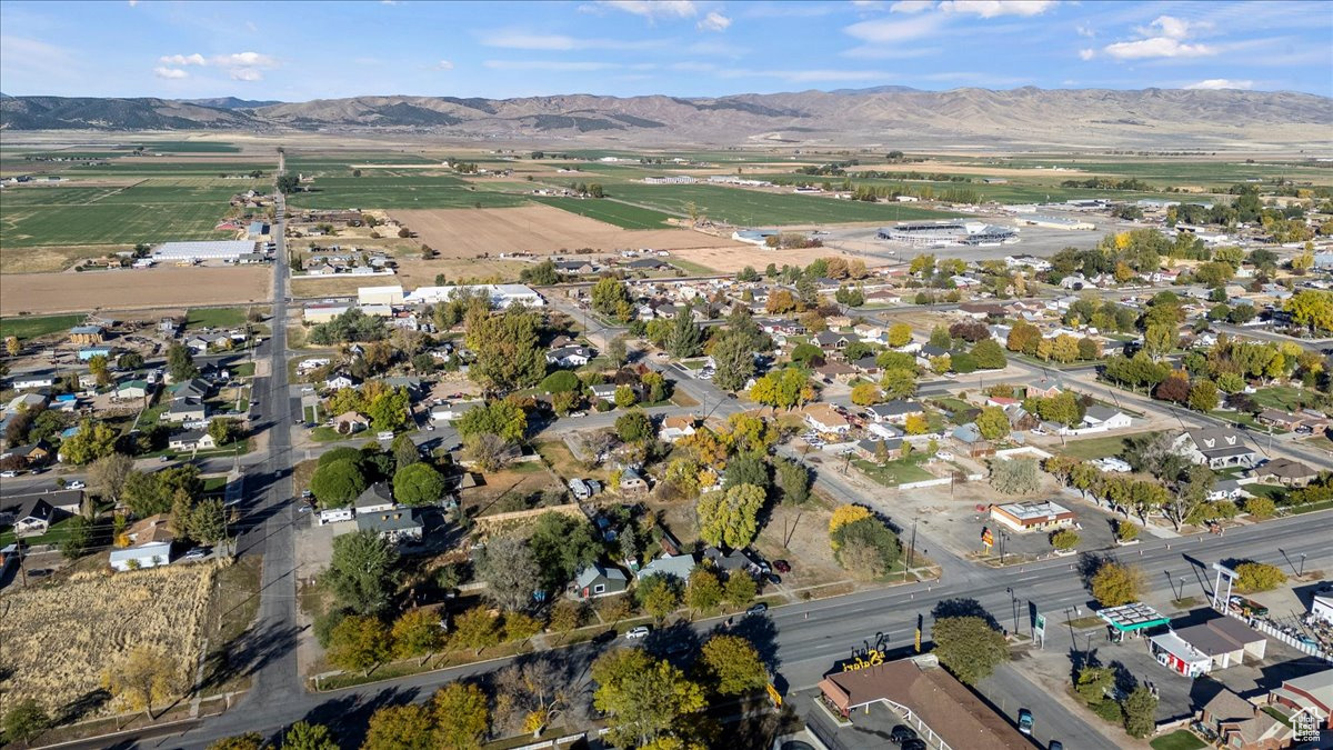 Drone / aerial view with a mountain view