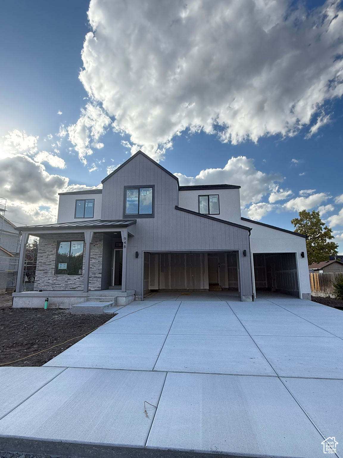 View of front of home with a garage