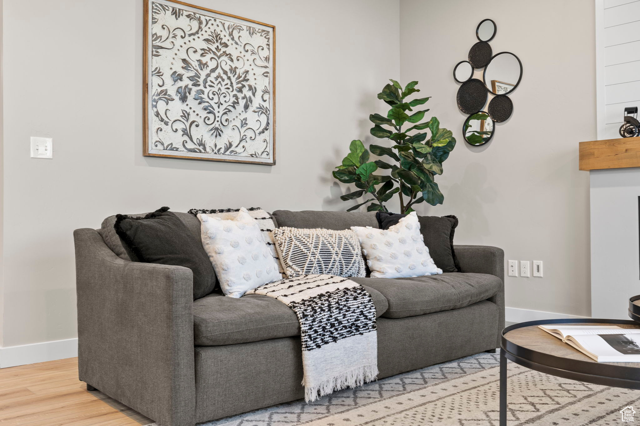 Living room featuring hardwood / wood-style flooring