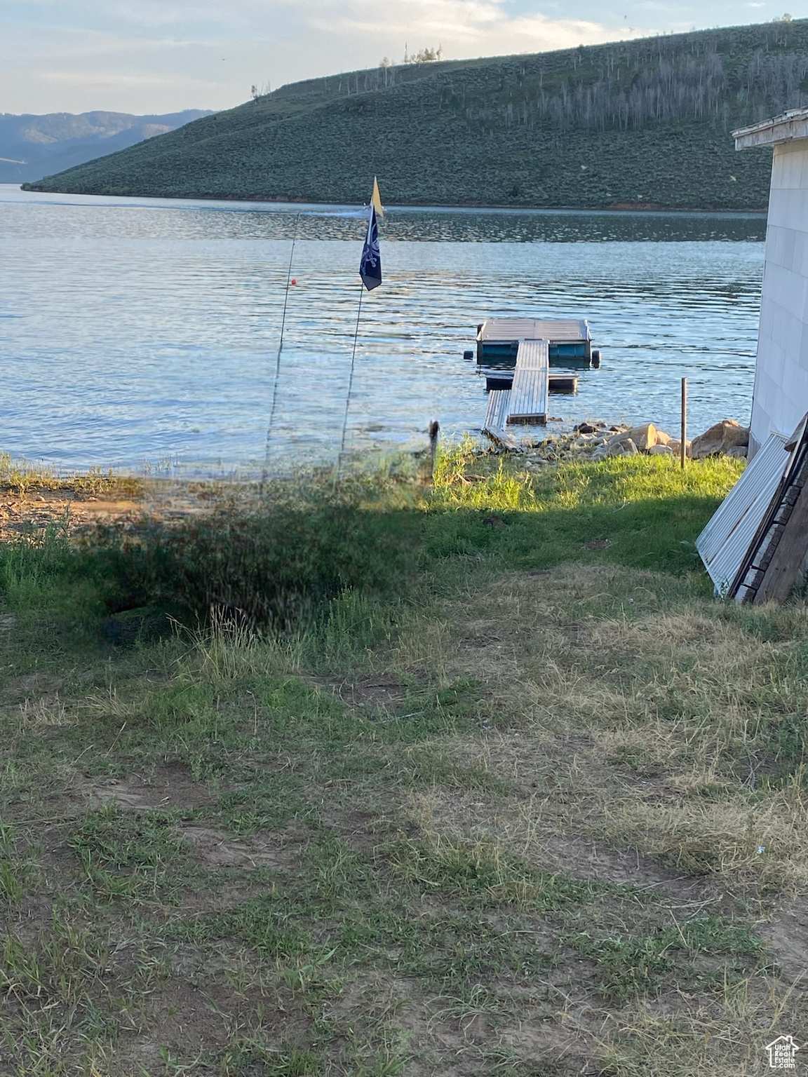 View of water feature with a mountain view