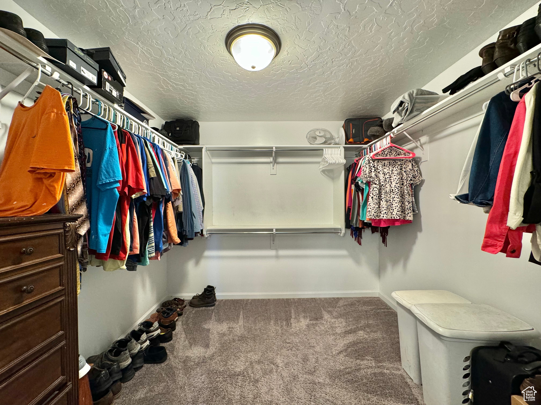 Spacious Master Walk-in closet featuring carpet