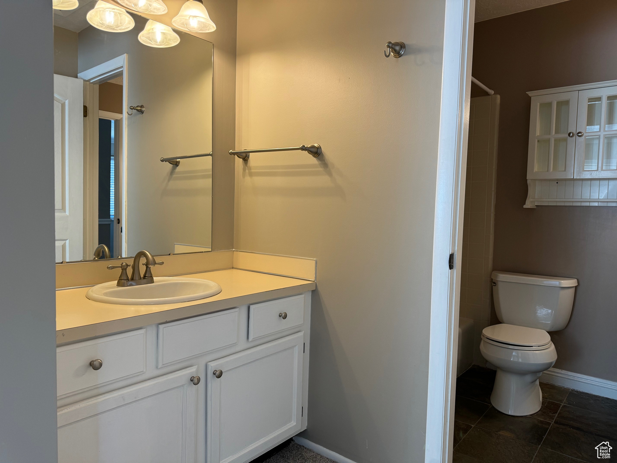 Sink and vanity in main room