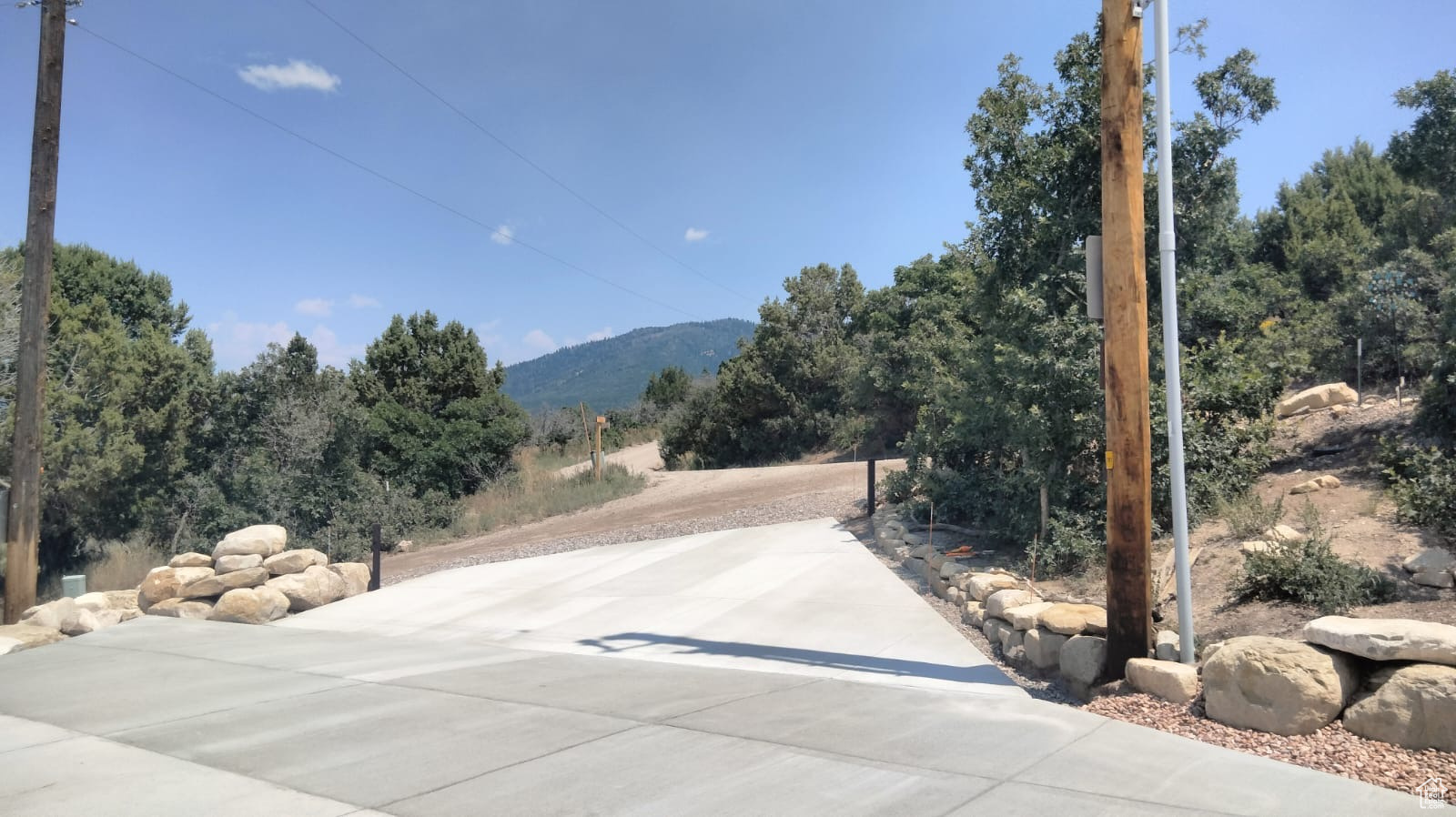 Driveway looking east