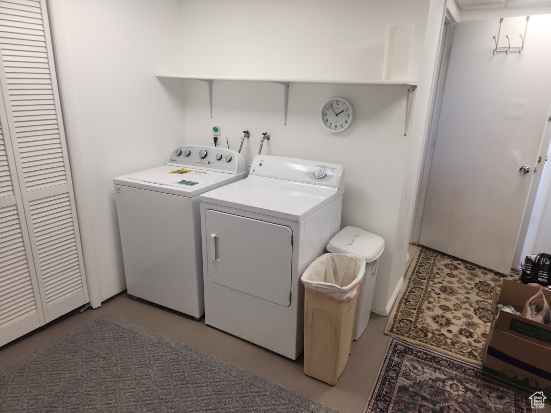 Laundry area featuring washing machine and dryer