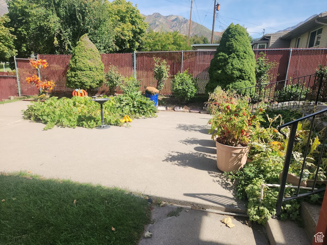 Exterior space with a mountain view