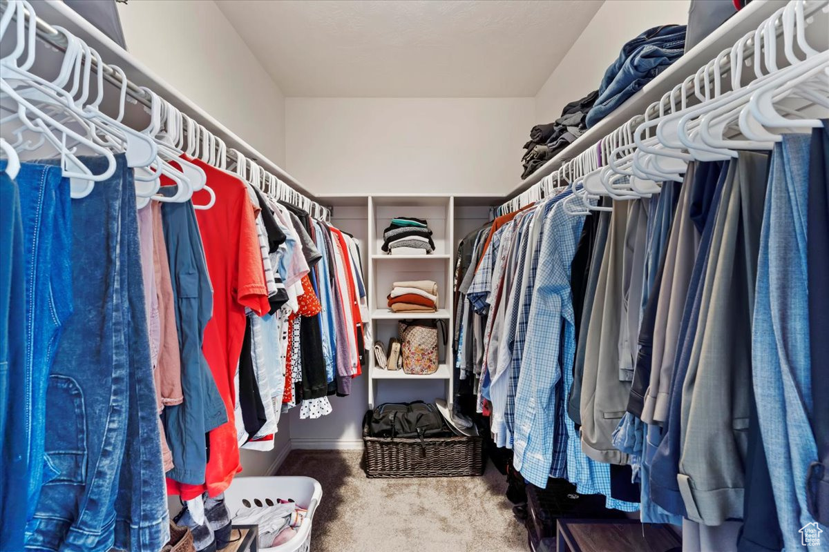 Walk in closet featuring carpet