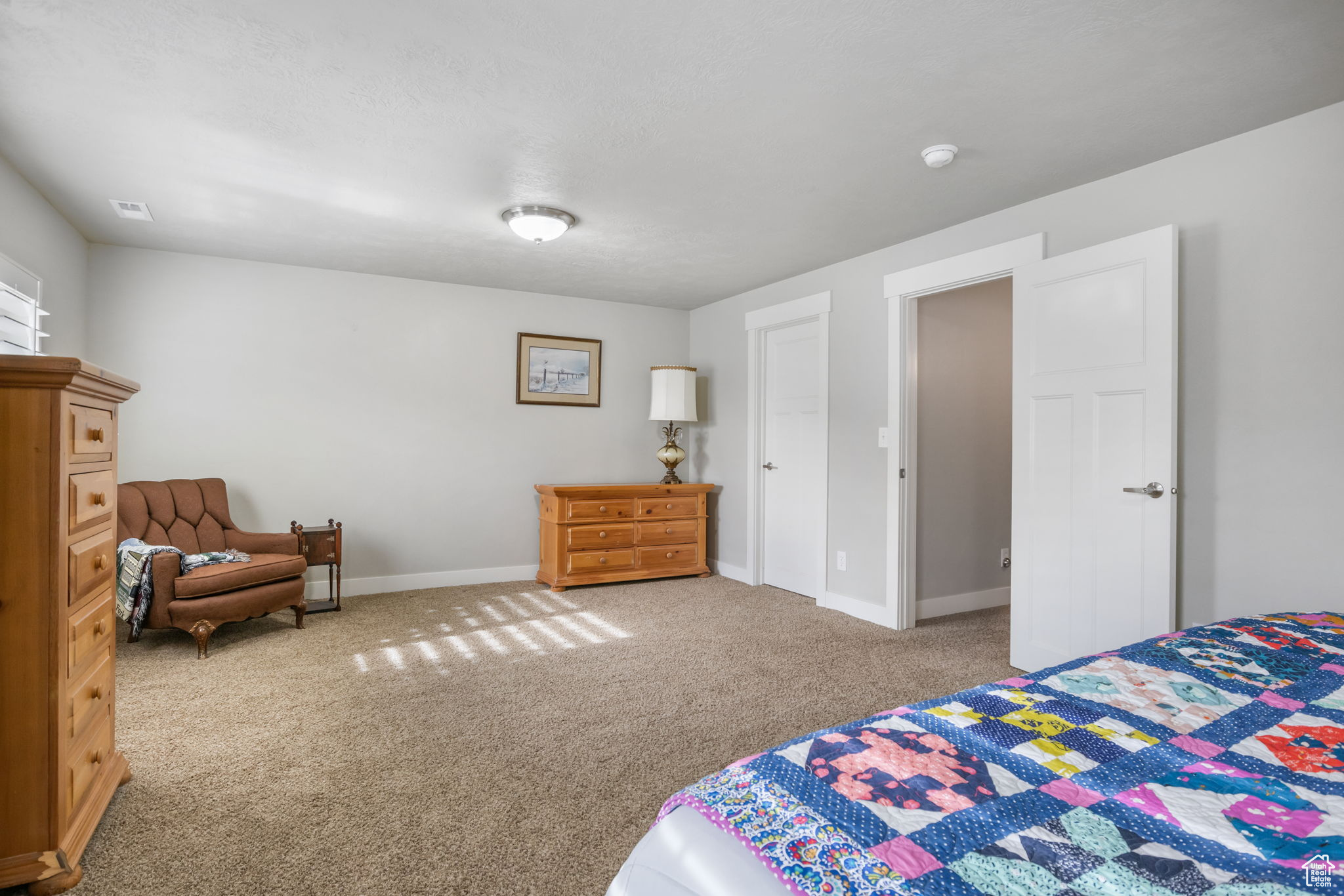 Bedroom featuring carpet floors