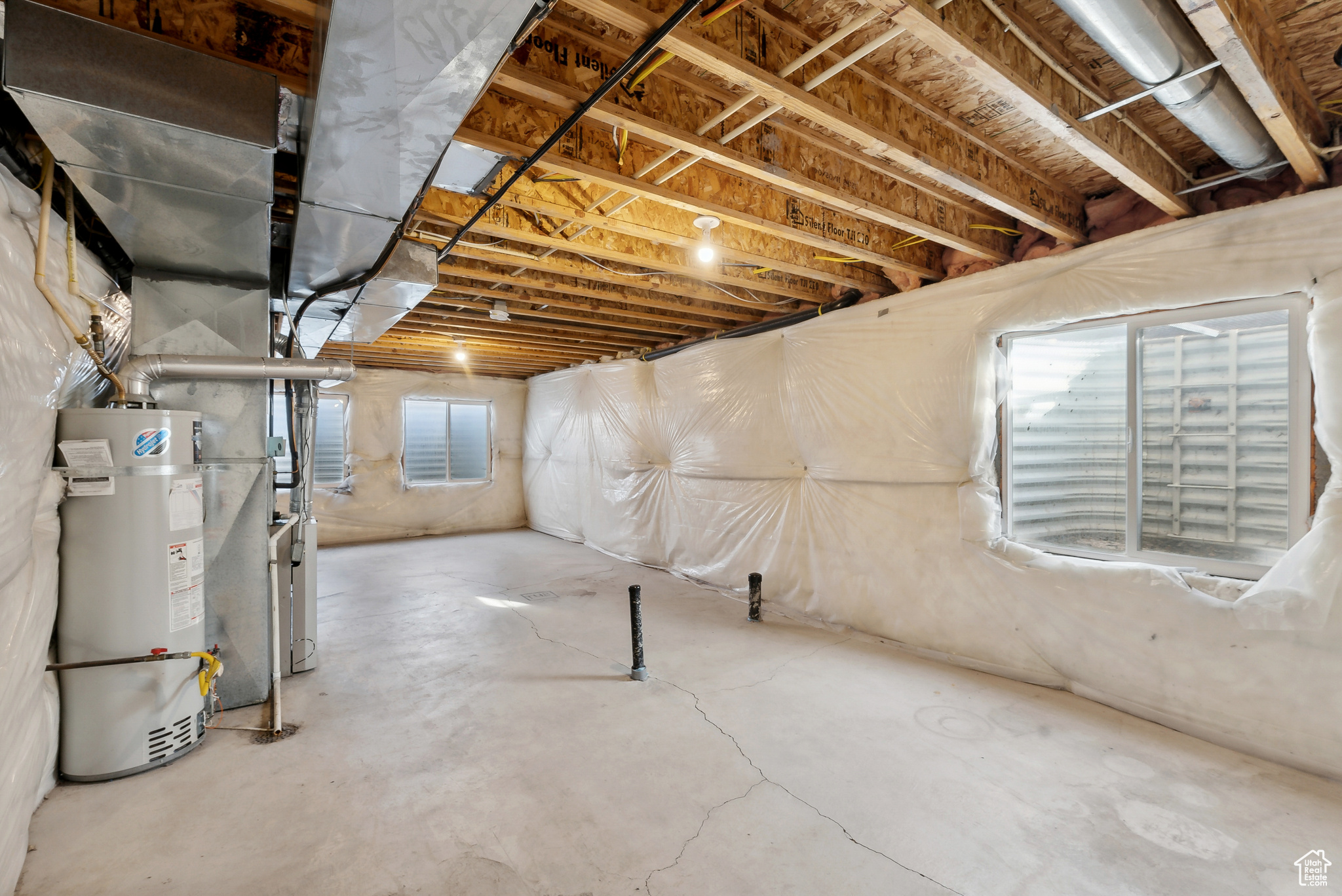 Basement with gas water heater