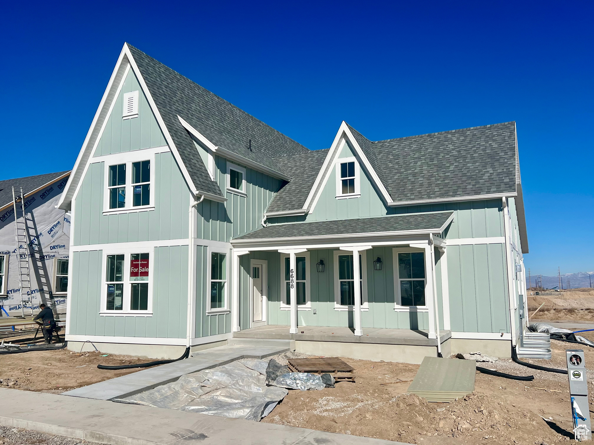 View of front of property with a porch