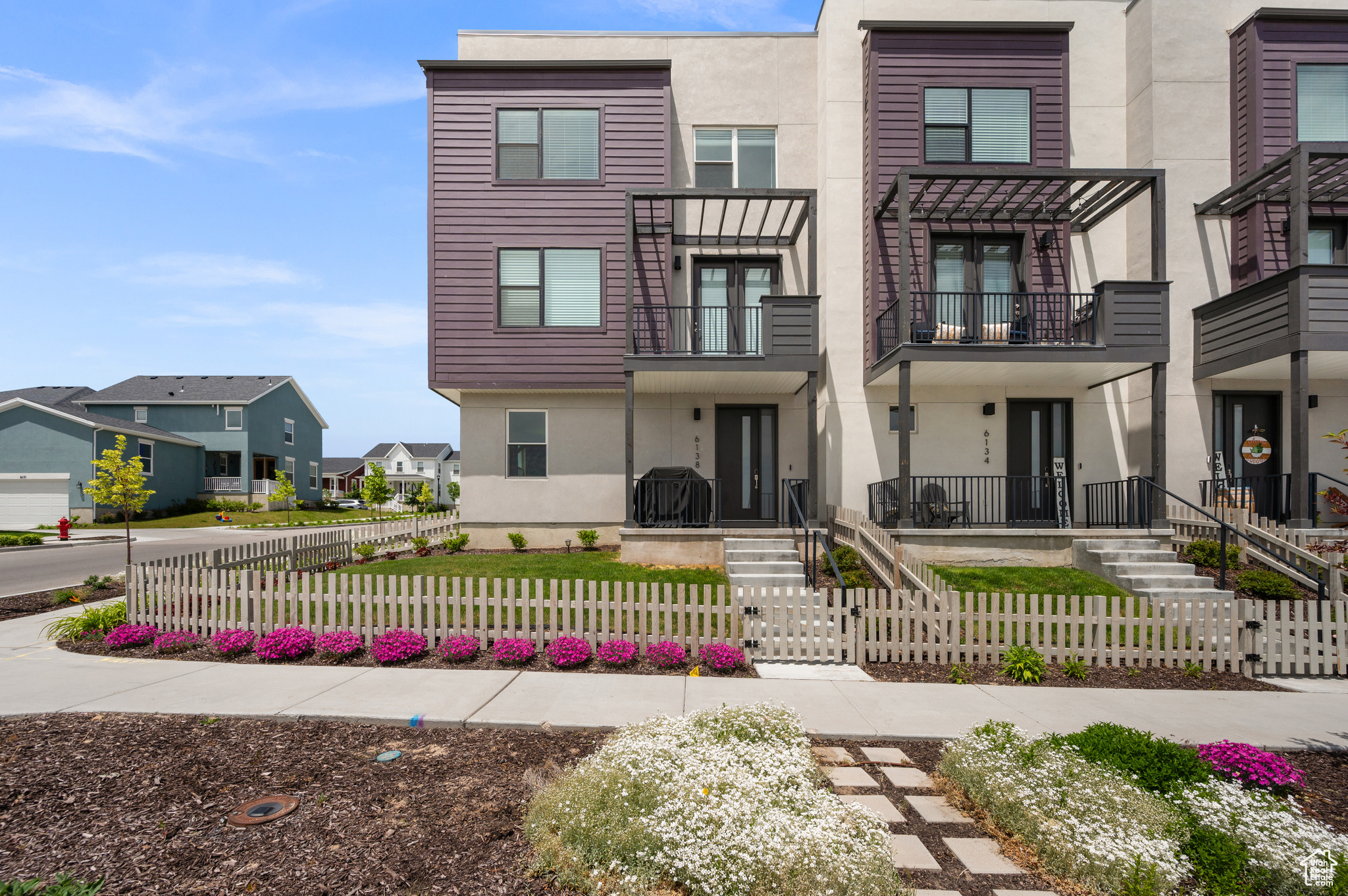 View of front of home featuring french doors