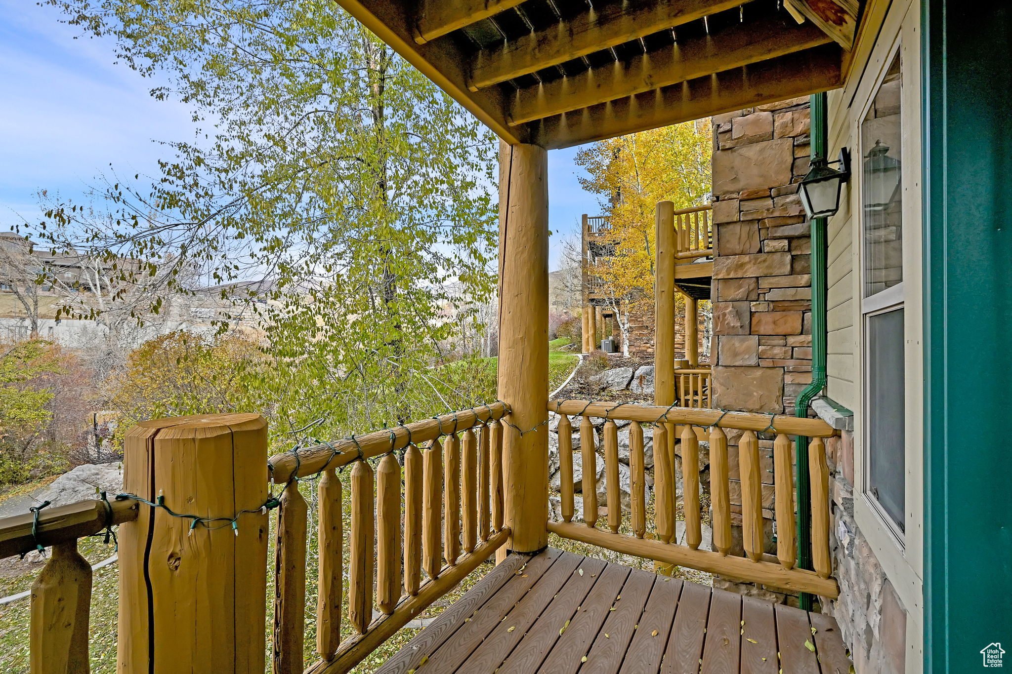 Back deck. View of Wasatch mountains and James Peak