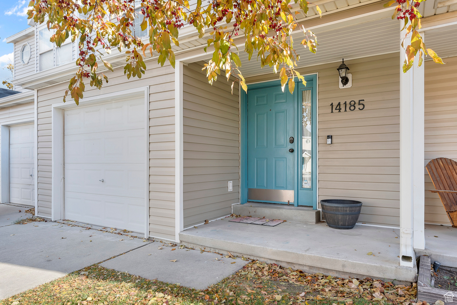 Entrance to property with a garage