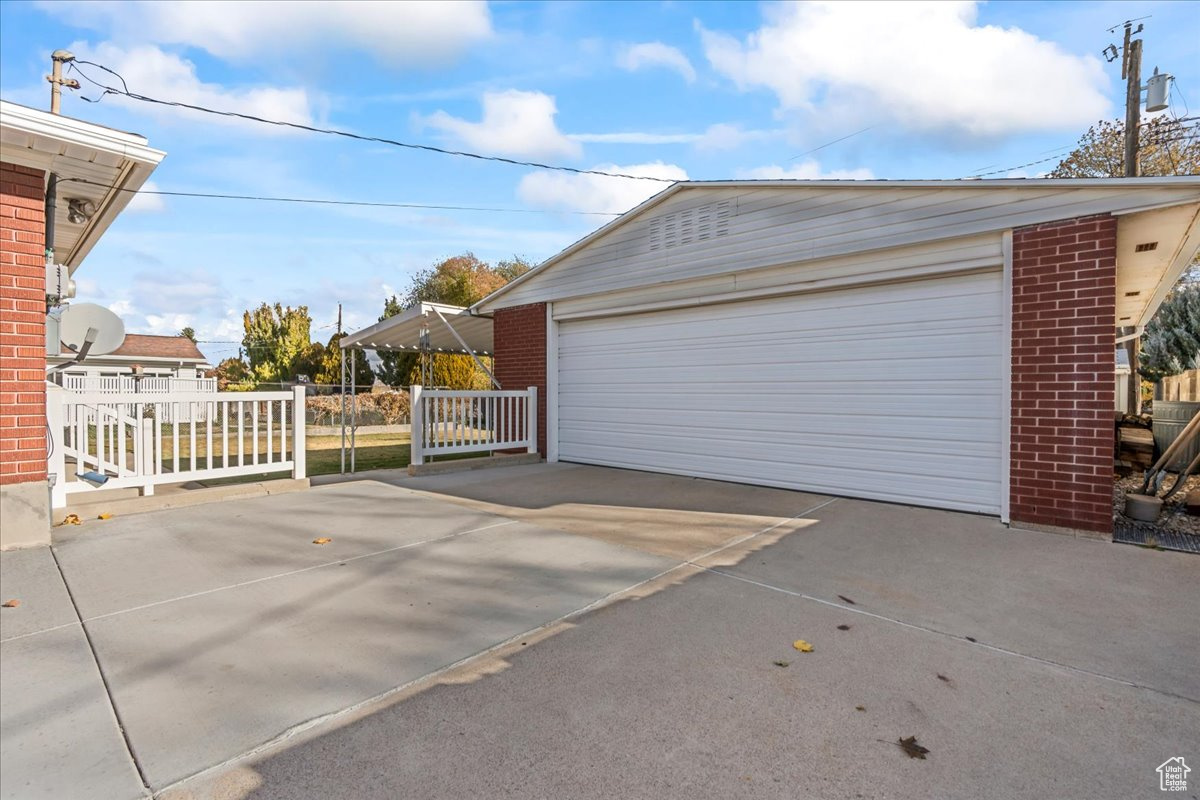 View of garage