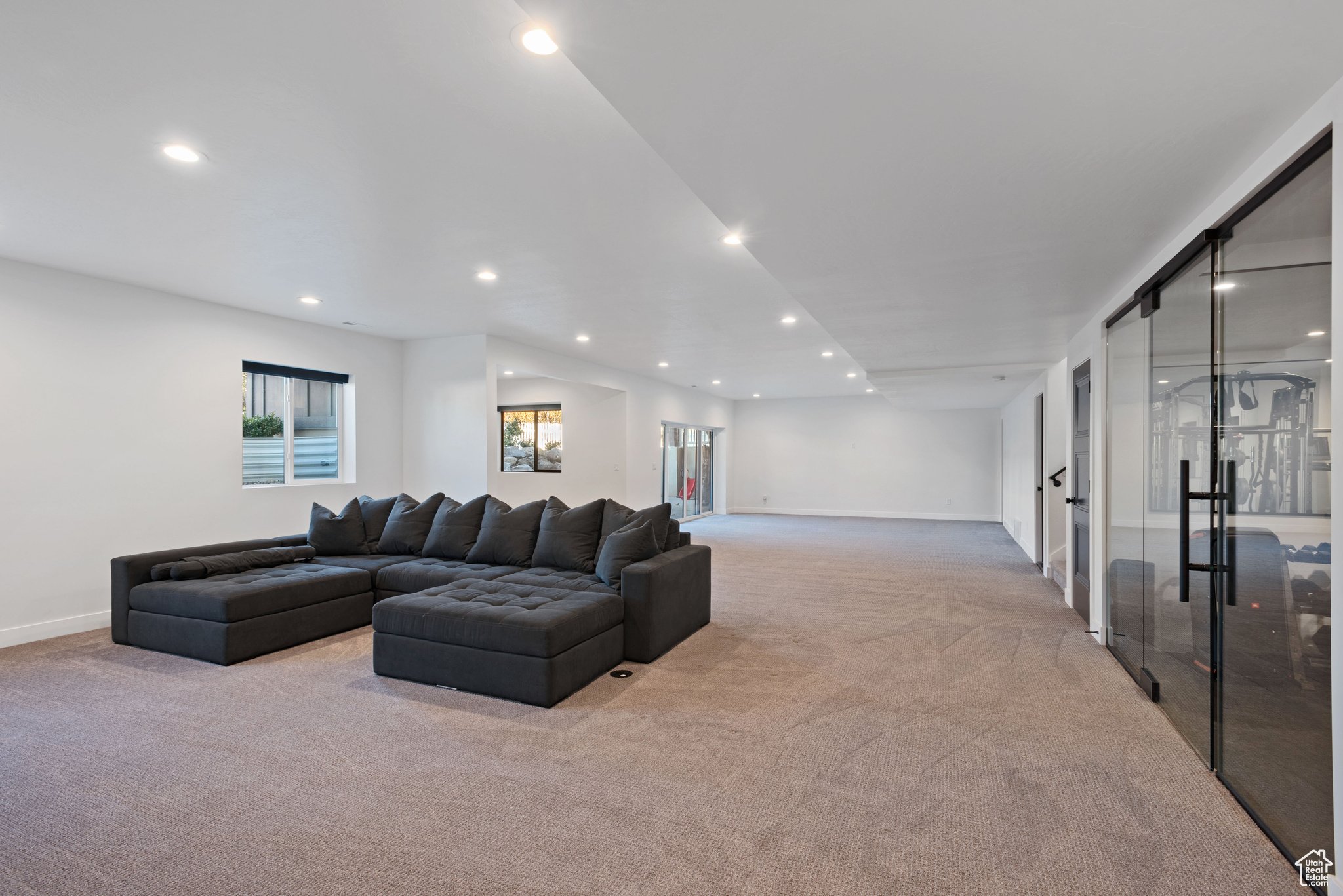 View of carpeted living room