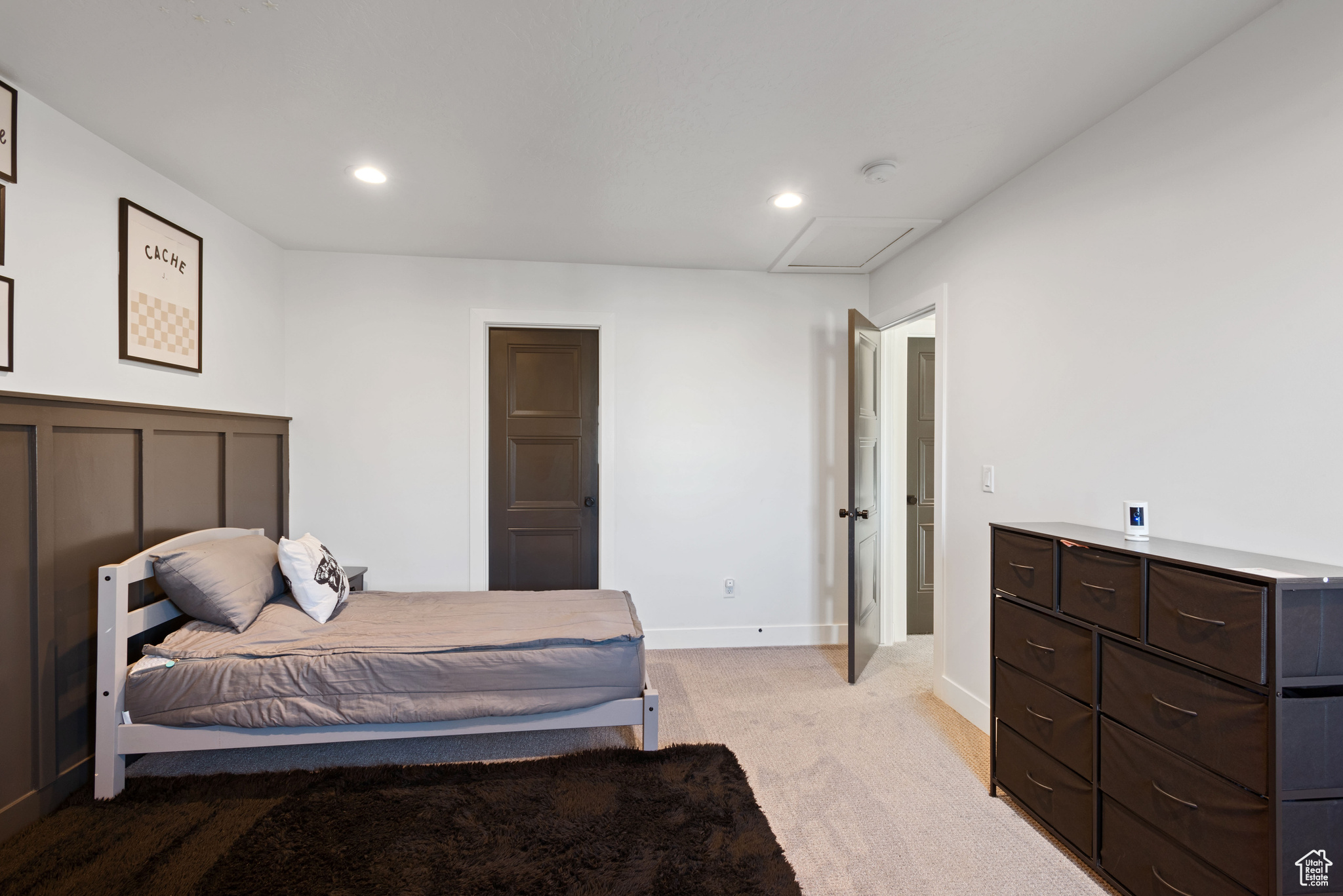 View of carpeted bedroom