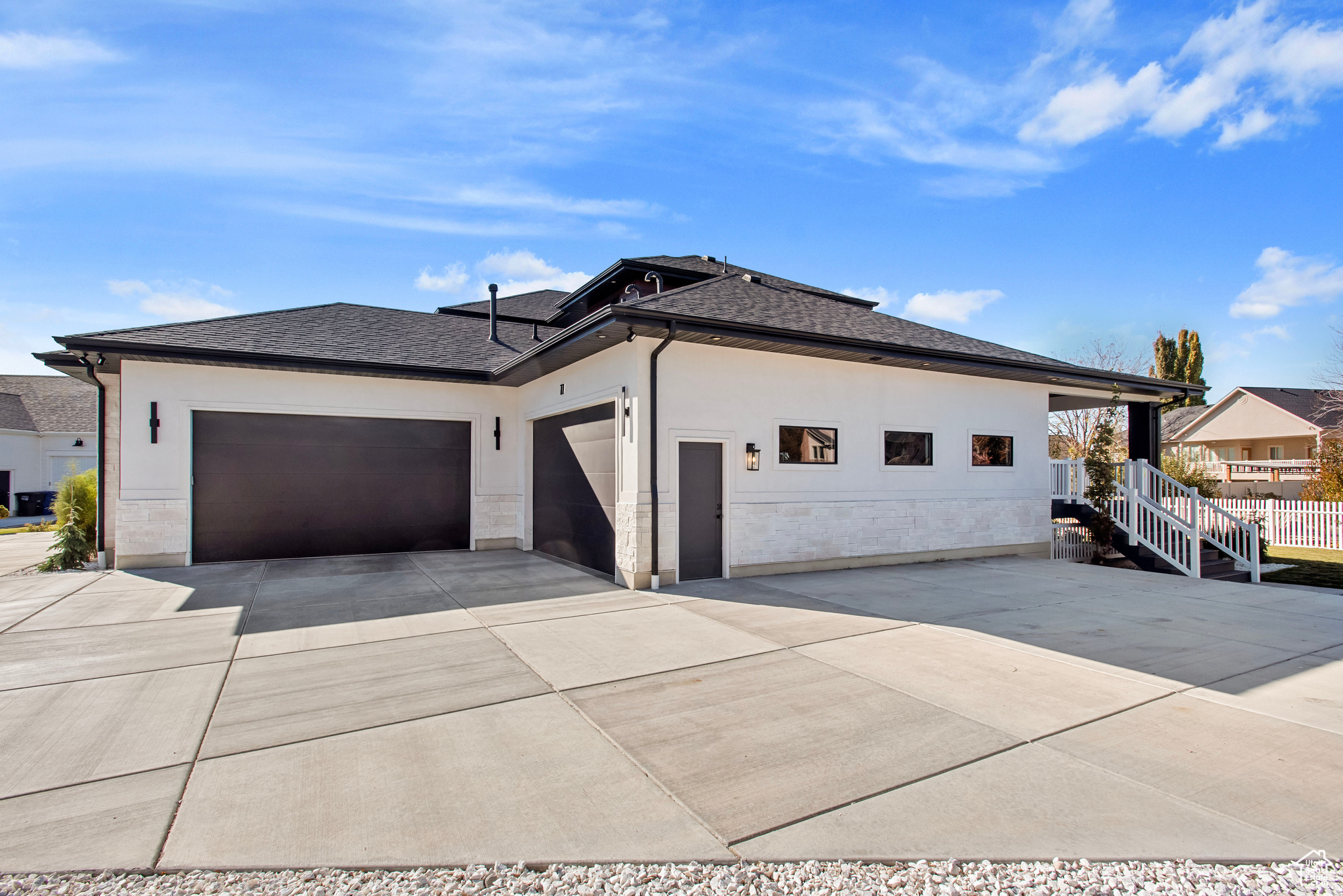 View of front of home with a garage