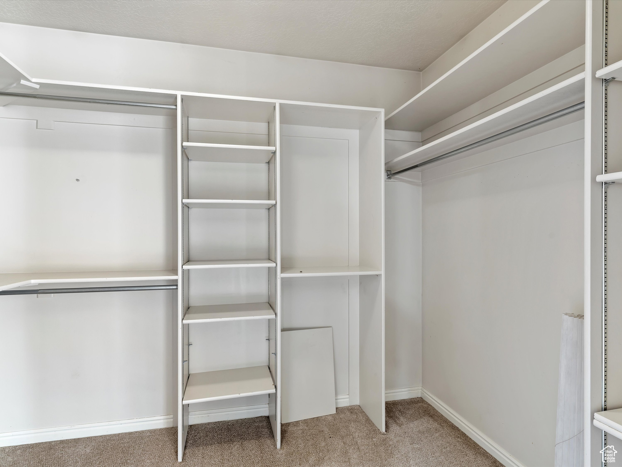 Walk in closet with carpet