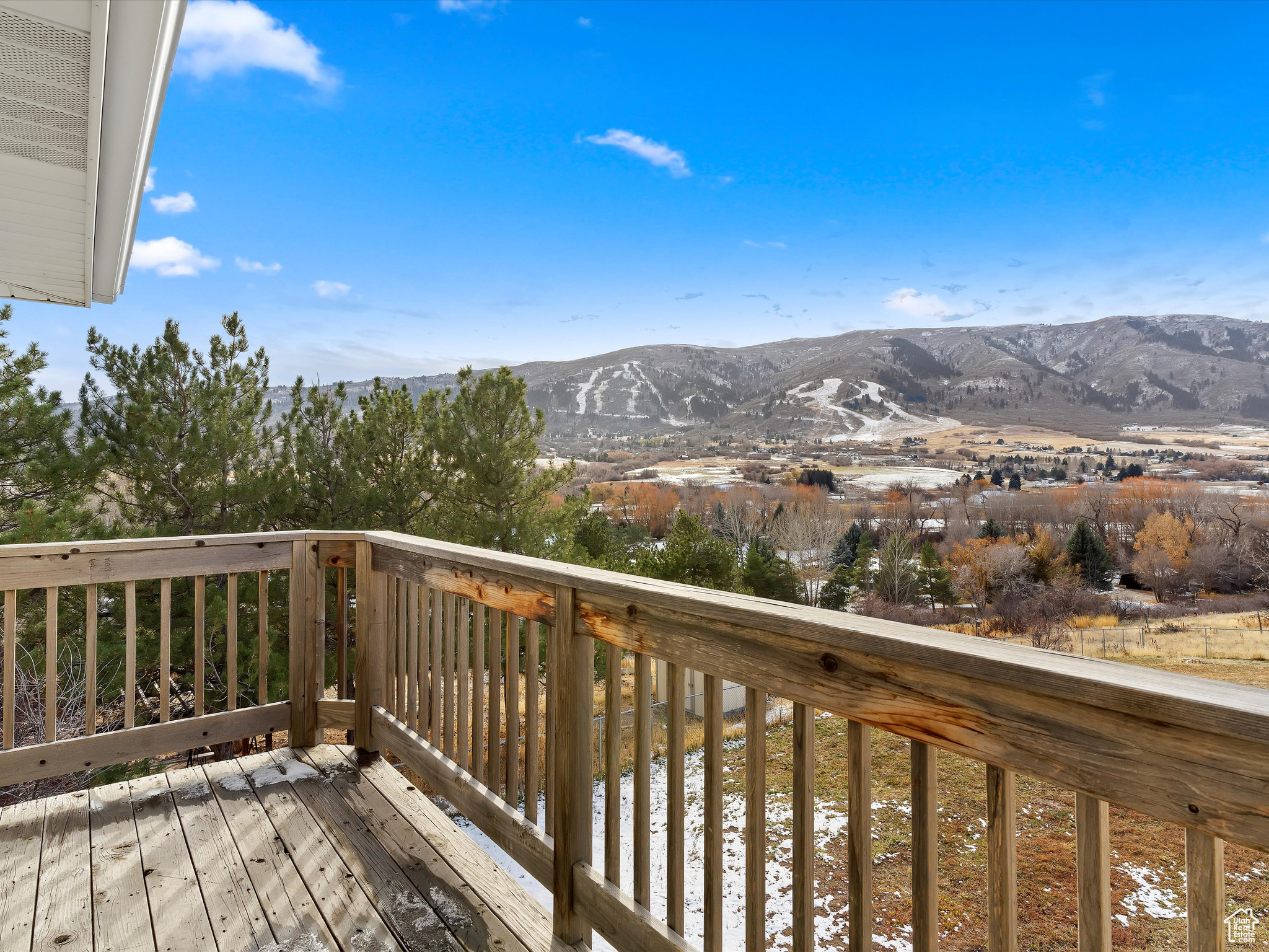 Deck with a mountain view