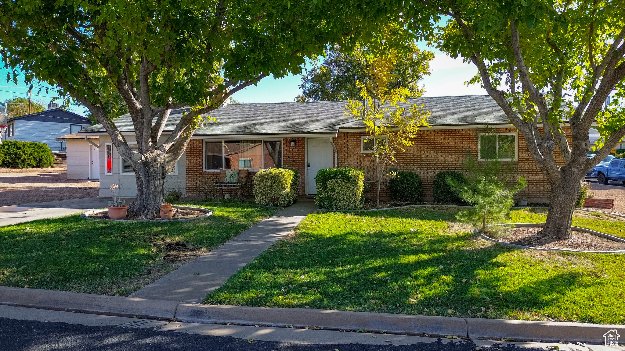 View of front of home with a front yard