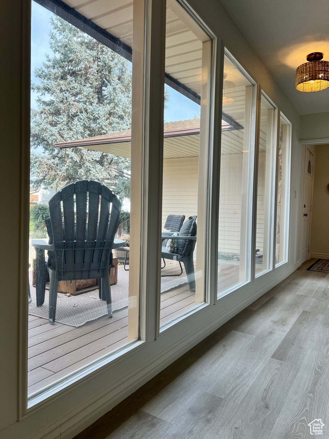 Doorway featuring light hardwood / wood-style floors