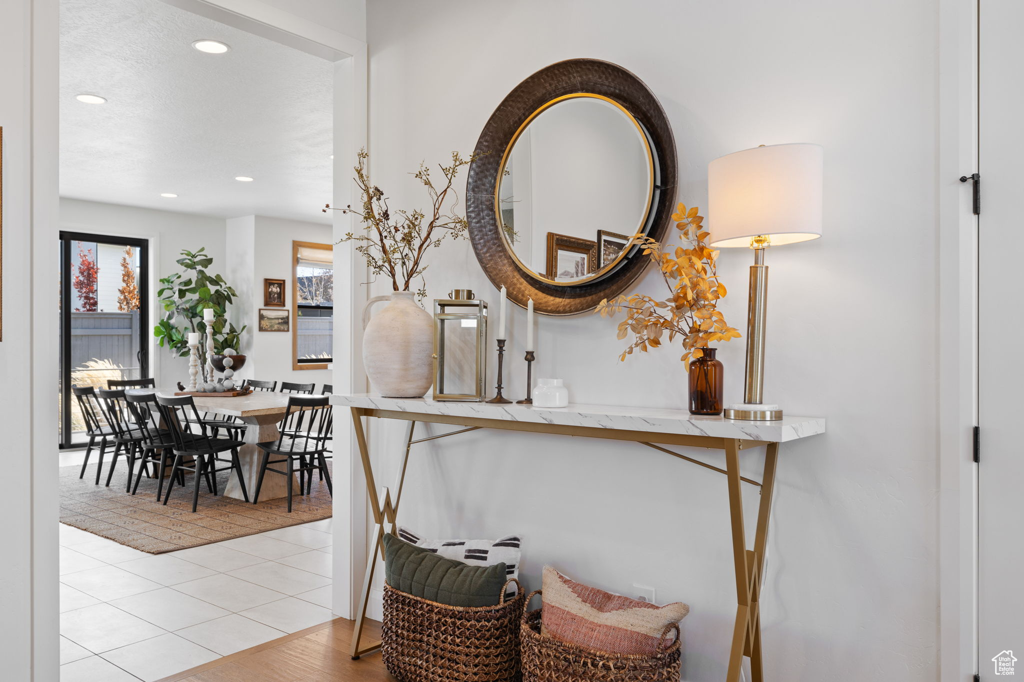 Interior space with hardwood / wood-style flooring